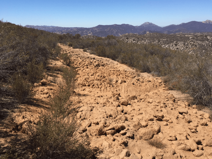 old road reworked with more level and rocky terrain