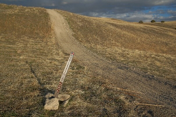 Wilderness sign supported by rocks only